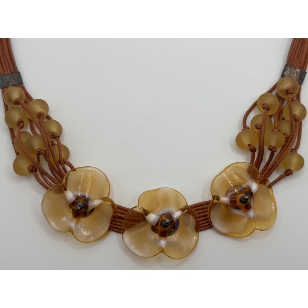 Janart Jana Sobelman Art‎ Glass Flower Necklace